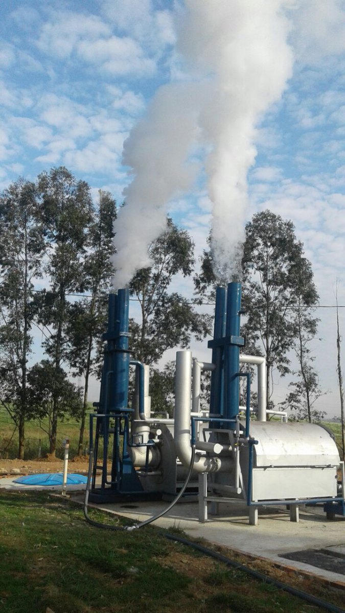 Imagem que mostra a vista lateral do nosso módulo de evaporação em pleno funcionamento.