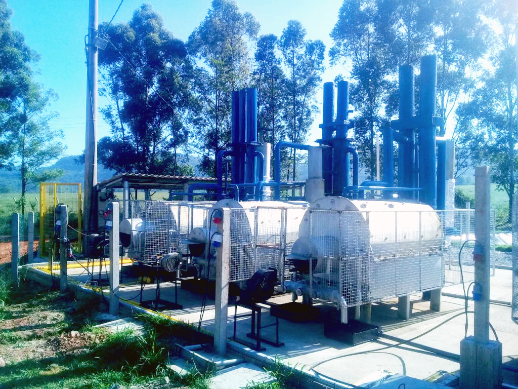 Image showing three slurry evaporators working together. Thus forming an evaporation module.